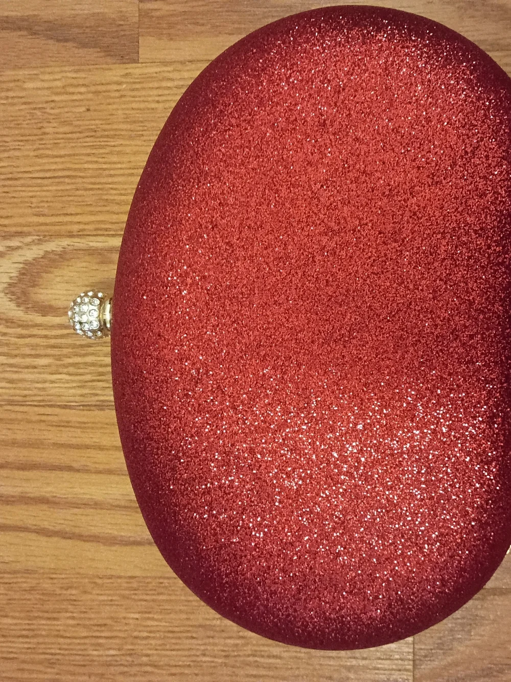 Red Crystal Beaded Oval Evening Clutch